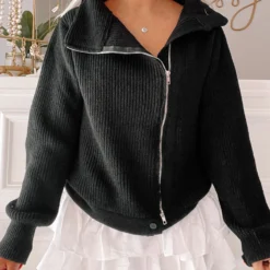 Coffee Bean Dream Zip Up | Black