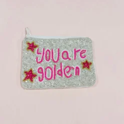 You Are Golden Beaded Pouch