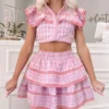 Dream Chaser Skirt | Pink Gingham -Cheap Modaexis Store IMG 1581 scaled