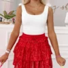 Flirtatious Sequin Skirt | Red -Cheap Modaexis Store IMG 2077