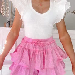 Flirtatious Rhinestone Skirt | Pink