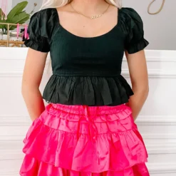 Power Puff Top | Black