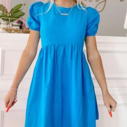 Over The Wave Dress | Electric Blue