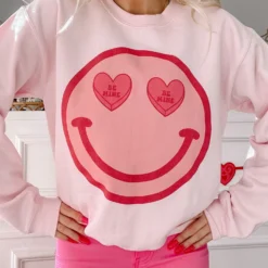 Be Mine Heart Smiley Crewneck
