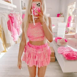 Flirtatious Sequin Skirt | Pink -Cheap Modaexis Store IMG 6150 8eb2cd02 19df 4d77 acb4 f3b9858d6560