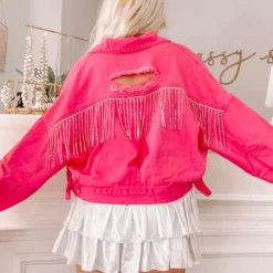 Cowgirl Cutie Pink Denim Jacket -Cheap Modaexis Store IMG 6564 scaled