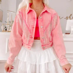 Rhinestone Rodeo Pink Denim Jacket -Cheap Modaexis Store IMG 6576 scaled
