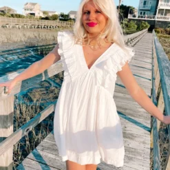 Heart Flutter Dress | White