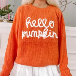 Hello Pumpkin Sweater | Orange -Cheap Modaexis Store IMG 6727
