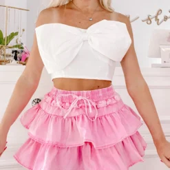 Flirtatious Denim Skirt | Pink