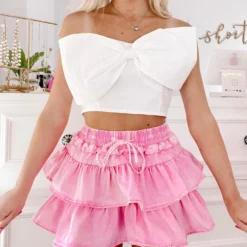 Flirtatious Denim Skirt | Pink 7 Flirtatious Denim Skirt | Pink -Cheap Modaexis Store IMG 7218 scaled