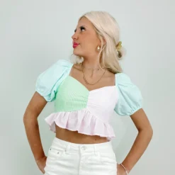 Sweet Seersucker Top -Cheap Modaexis Store IMG 8480