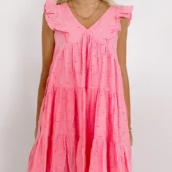 Eyelet Island Dress | Pink