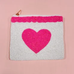 Love Letter Heart Beaded Pouch