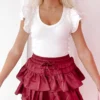 Flirtatious Ruffle Skirt - Garnet -Cheap Modaexis Store IMG 9376 1c11b473 4f6f 4a07 81e4 f9063282657b