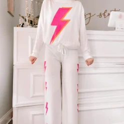 Strike All Night PJ Set | White