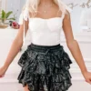Flirtatious Sequin Skirt | Black