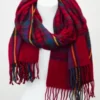 Red Plaid Tassel Scarf -Cheap Modaexis Store red tassel scarf